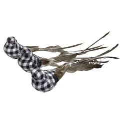 Northlight 9.75-in Black And White Plaid Clip-On Canary Christmas Ornaments - Set Of 3 -Northlight Sales Store 330928312 AlternateImage3
