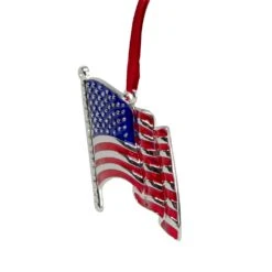 Northlight 3.25-in Silver Plated American Flag With European Crystals Christmas Ornament 7 Northlight 3.25-in Silver Plated American Flag With European Crystals Christmas Ornament -Northlight Sales Store 330928325 AlternateImage2