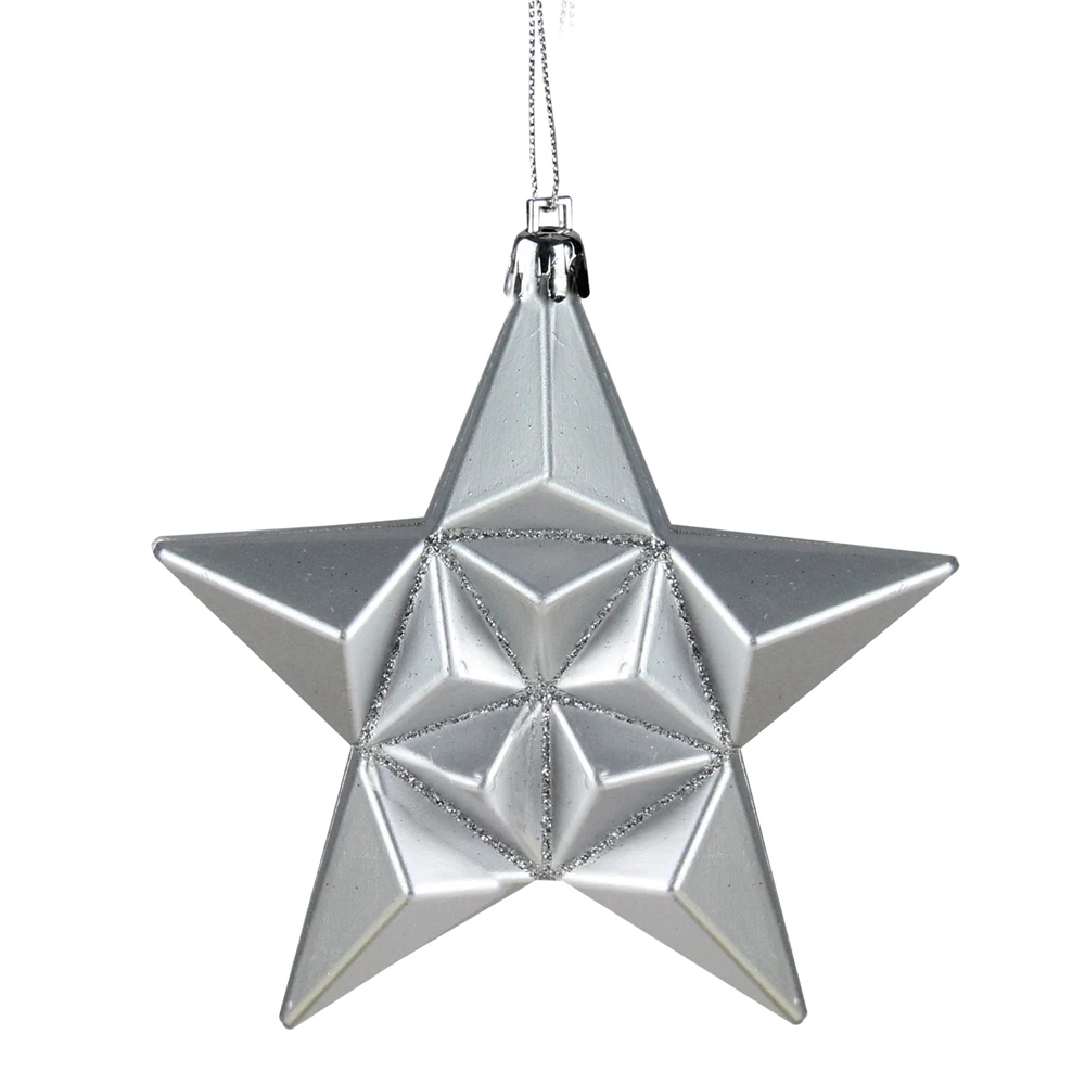 DAK 5-in Silver Splendor Shatterproof Star Christmas Ornaments 3 DAK 5-in Silver Splendor Shatterproof Star Christmas Ornaments