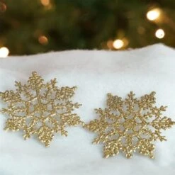Northlight 4-in Gold Glamour Glitter Snowflake Christmas Ornaments - Pack Of 24 -Northlight Sales Store 330928349 AlternateImage3