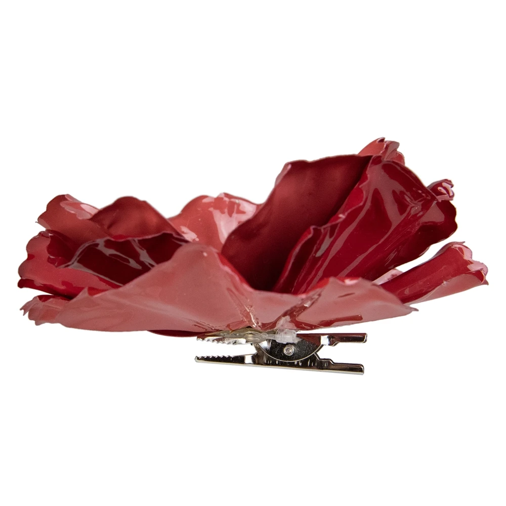 Northlight 4.75-in Shiny Coral Pink Poppy Clip Christmas Ornament 4 Northlight 4.75-in Shiny Coral Pink Poppy Clip Christmas Ornament - Image 2