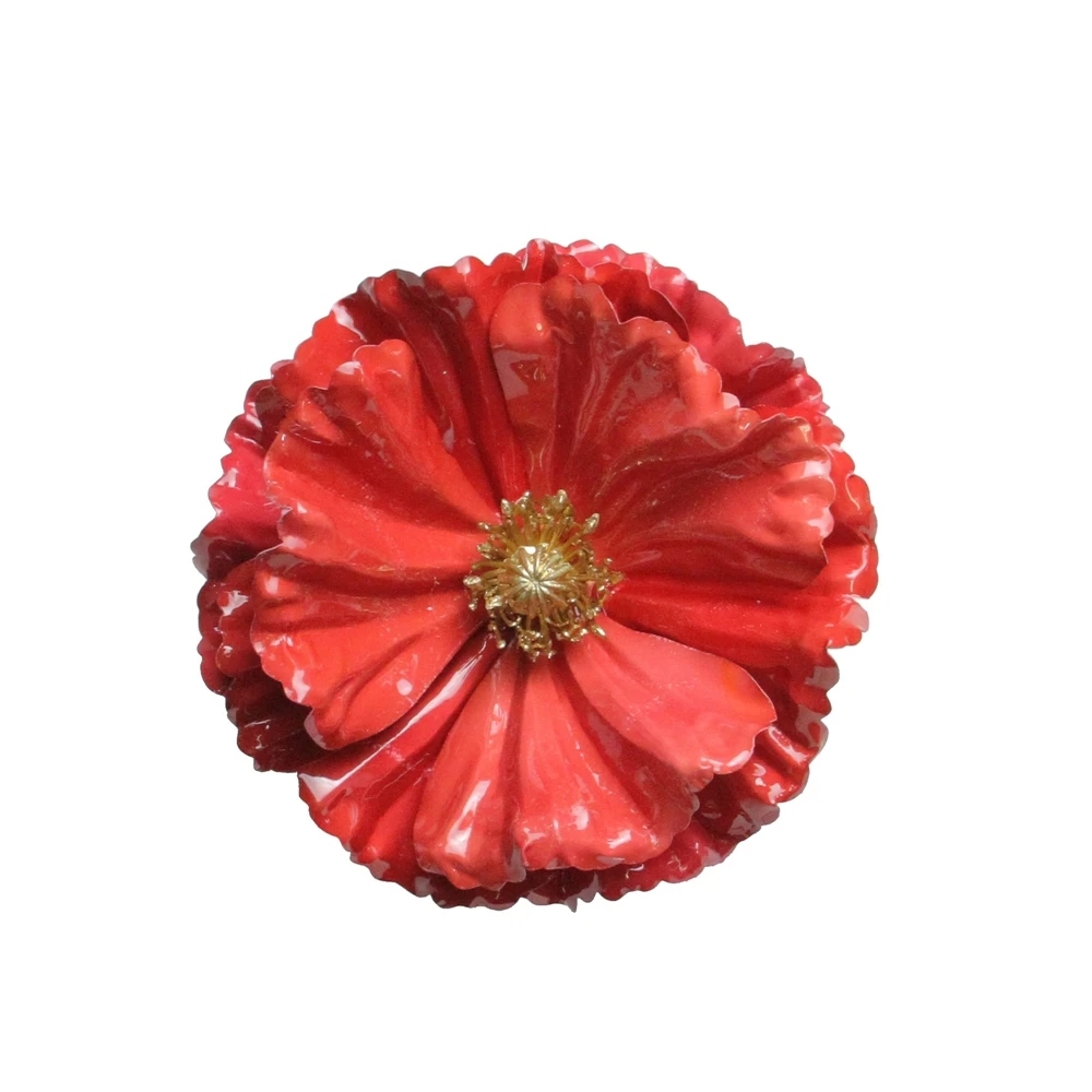 Northlight 4.75-in Shiny Coral Pink Poppy Clip Christmas Ornament 3 Northlight 4.75-in Shiny Coral Pink Poppy Clip Christmas Ornament
