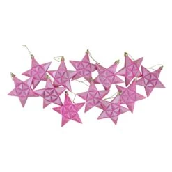 DAK 5-in Pink Bubblegum Matte Glittered Star Shatterproof Christmas Ornaments - Pack Of 12 7 DAK 5-in Pink Bubblegum Matte Glittered Star Shatterproof Christmas Ornaments - Pack Of 12 -Northlight Sales Store 330928351 AlternateImage2
