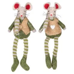 Northlight 7.5-in Boy And Girl Mice Christmas Ornaments - Set Of 2