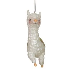 Northlight 5-in White And Green Glittered Regal Jumping Llama Glass Christmas Ornament -Northlight Sales Store 330928360 AlternateImage3
