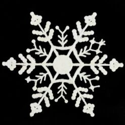 Northlight 6.25-in White Glitter Snowflake Hanging Christmas Ornaments