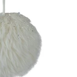 Northlight 4-in White Faux Fur Hanging Christmas Ball Ornament -Northlight Sales Store 330928375 AlternateImage2