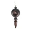 DAK 7.5-in Matte Brown Retro Reflector Shatterproof Christmas Finial Ornaments - Pack Of 4