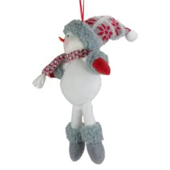 Northlight 14-in Grey And Red Plush Snowman Hanging Christmas Ornament -Northlight Sales Store 330928381 AlternateImage3