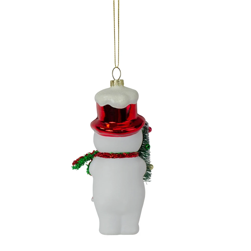Northlight 5.5-in White And Red Glass Snowman Christmas Ornament 5 Northlight 5.5-in White And Red Glass Snowman Christmas Ornament - Image 3