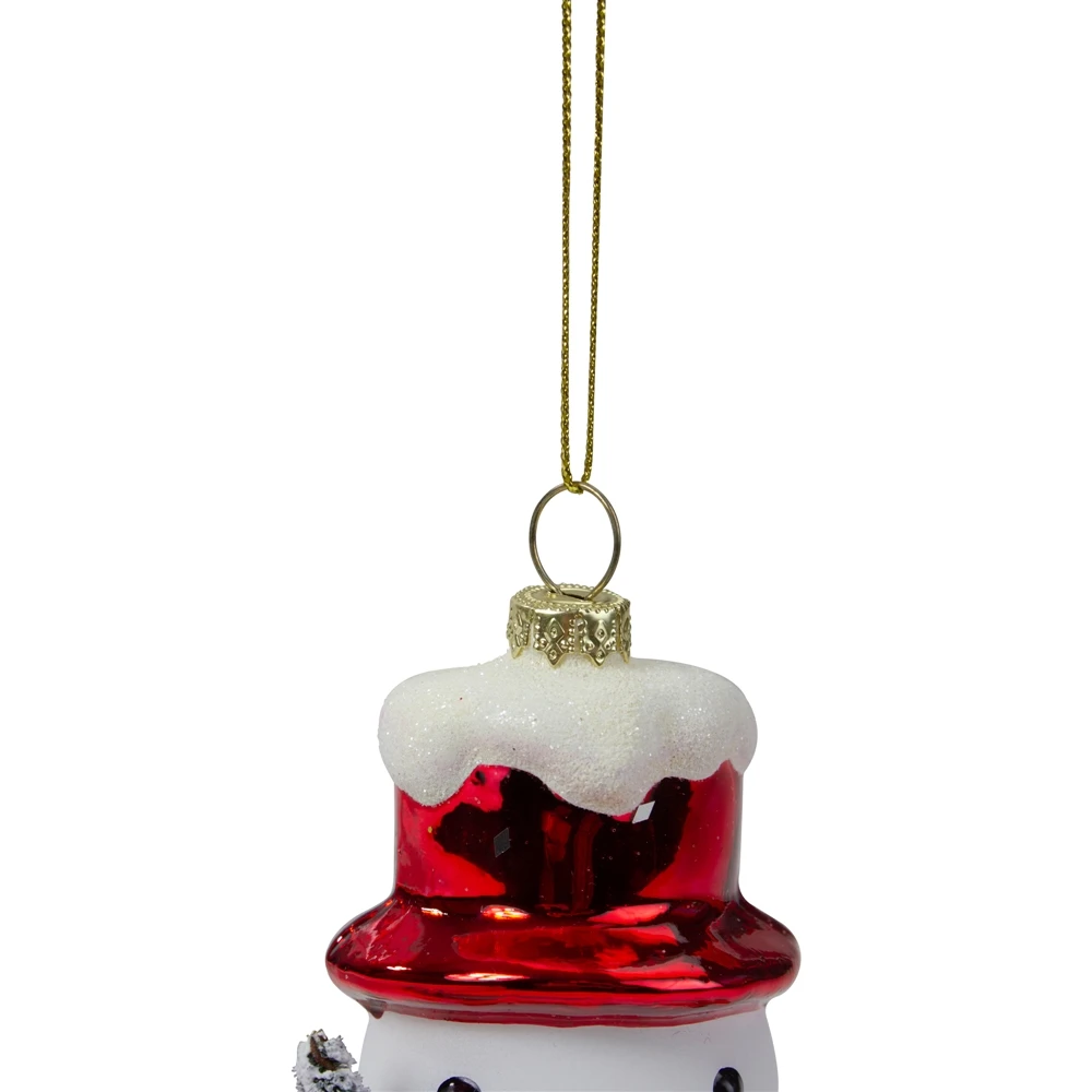 Northlight 5.5-in White And Red Glass Snowman Christmas Ornament 7 Northlight 5.5-in White And Red Glass Snowman Christmas Ornament - Image 5