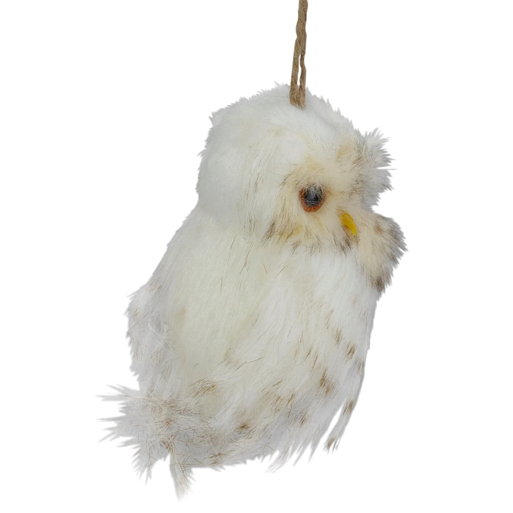 Northlight 6-in White And Brown Faux Fur Owl Christmas Ornament 4 Northlight 6-in White And Brown Faux Fur Owl Christmas Ornament - Image 2