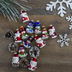 Northlight 2.5-in Red Winter Snowmen And Santa Claus Figurine Glass Christmas Ornaments - Pack Of 12 -Northlight Sales Store 330928395 AlternateImage2