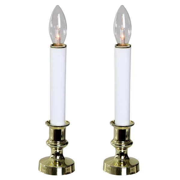 Northlight White And Gold Christmas Candle Lamp - Set Of 2 3 Northlight White And Gold Christmas Candle Lamp - Set Of 2
