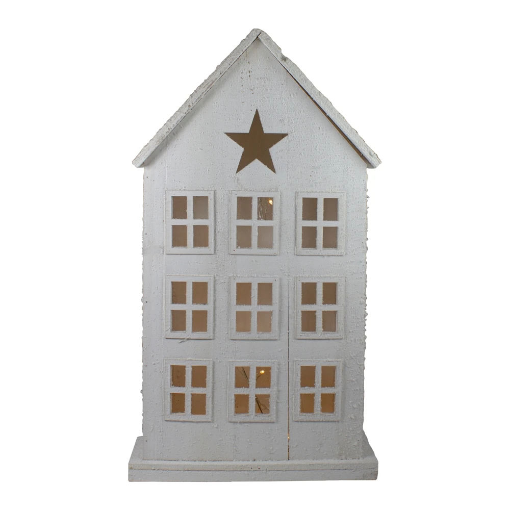 Northlight 30-in Snow-Covered Rustic White Wooden House Christmas Tabletop 3 Northlight 30-in Snow-Covered Rustic White Wooden House Christmas Tabletop
