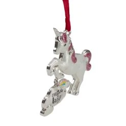 Northlight 3.25-in Silver Plated Dream Big Unicorn With European Crystals Christmas Ornament -Northlight Sales Store 330928434 AlternateImage2