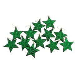 DAK 5-in Matte Xmas Green And Gold Glittered Star Shatterproof Christmas Ornaments - Pack Of 12 -Northlight Sales Store 330928447 AlternateImage2