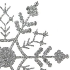 Northlight 4-in Silver Splendor Glitter Snowflake Christmas Ornaments -Northlight Sales Store 330928449 AlternateImage2