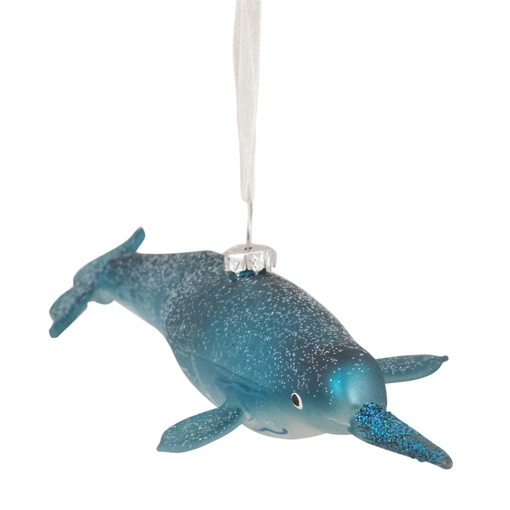 Northlight 7.5-in Blue Glass Pipefish Christmas Ornament 4 Northlight 7.5-in Blue Glass Pipefish Christmas Ornament - Image 2