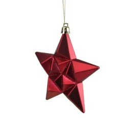 DAK 5-in Red And Gold Star Glittered Shatterproof Matte Christmas Ornaments - Pack Of 12 -Northlight Sales Store 330928473 AlternateImage2