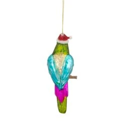 Northlight 6.25-in Green And Blue Parrot In A Santa Hat Glass Christmas Ornament 8 Northlight 6.25-in Green And Blue Parrot In A Santa Hat Glass Christmas Ornament -Northlight Sales Store 330928475 AlternateImage2
