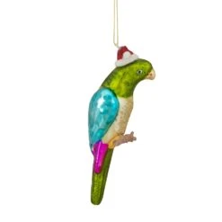 Northlight 6.25-in Green And Blue Parrot In A Santa Hat Glass Christmas Ornament 9 Northlight 6.25-in Green And Blue Parrot In A Santa Hat Glass Christmas Ornament -Northlight Sales Store 330928475 AlternateImage3
