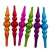 Northlight 6.25-in Vibrantly Coloured Matte Glass Christmas Finial Ornament - Pack Of 6 -Northlight Sales Store 330928478 MainImage 001
