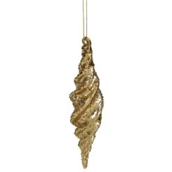 Northlight 8.25-in Shiny Gold Textured Finial Christmas Ornament