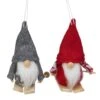 Northlight 4-in Grey And Red Skiing Santa Christmas Gnome Ornaments - Set Of 2 -Northlight Sales Store 330928493 MainImage 001