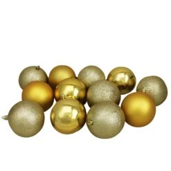 Northlight 4-in Gold Shatterproof Christmas Ball Ornaments - 12-Pack -Northlight Sales Store 330928505 AlternateImage2
