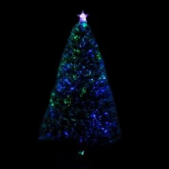 HomCom 4-ft Pre-Lit Leg Base Full Flocked Green Artificial Christmas Tree With 16 Multicoloured White LED Lights -Northlight Sales Store 330928539 AlternateImage3