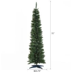 HomCom 6-ft Leg Base Slim Green Artificial Christmas Tree 9 HomCom 6-ft Leg Base Slim Green Artificial Christmas Tree -Northlight Sales Store 330928550 AlternateImage2