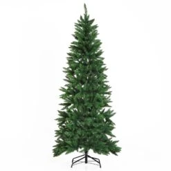 HomCom 6.9-ft Leg Base Spruce Full Green Artificial Christmas Tree