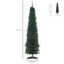 HomCom 7-ft Leg Base Slim Green Artificial Christmas Tree -Northlight Sales Store 330928593 AlternateImage2