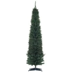 HomCom 7-ft Leg Base Slim Green Artificial Christmas Tree