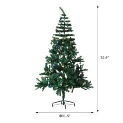 HomCom 6-ft Leg Base Full Green Artificial Christmas Tree -Northlight Sales Store 330928614 AlternateImage2