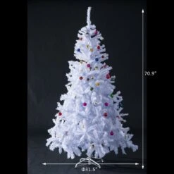 HomCom 5.9-ft Leg Base Spruce Full White Artificial Christmas Tree -Northlight Sales Store 330928697 AlternateImage2