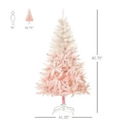 HomCom 7-ft Leg Base Spruce Full Pink Artificial Christmas Tree 9 HomCom 7-ft Leg Base Spruce Full Pink Artificial Christmas Tree -Northlight Sales Store 330928808 AlternateImage2