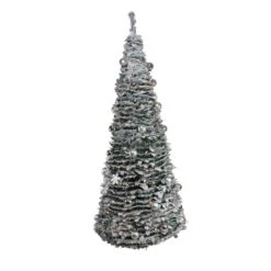Northlight 6-ft Flocked Pre-Lit Artificial Christmas Tree With Warm White Light And Ornaments