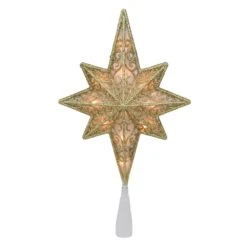 Northlight 10-in Gold Lighted Star Of Bethlehem Christmas Tree Topper