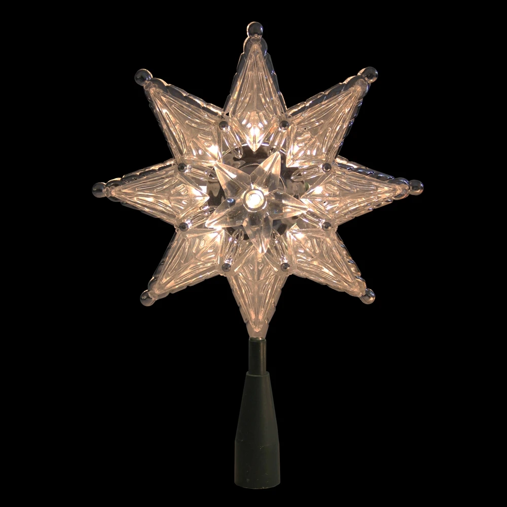 Northlight 8-in Silver Mosaic Lighted Star Christmas Tree Topper 4 Northlight 8-in Silver Mosaic Lighted Star Christmas Tree Topper - Image 2