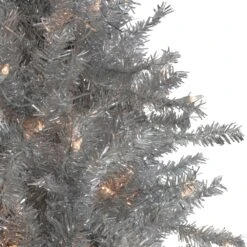 Northlight 9-ft Slim Silver Tinsel Pre-Lit Artificial Christmas Tree With Warm White Lights -Northlight Sales Store 330933286 AlternateImage2