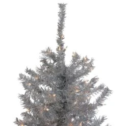 Northlight 9-ft Slim Silver Tinsel Pre-Lit Artificial Christmas Tree With Warm White Lights -Northlight Sales Store 330933286 AlternateImage3