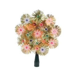 Northlight 8-in Gold And Pink Retro Tinsel Snowflake Christmas Tree Topper