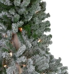 Northlight 7-ft Pencil Flocked Alpine Pre-Lit Artificial Christmas Tree With Warm White Lights -Northlight Sales Store 330933292 AlternateImage3