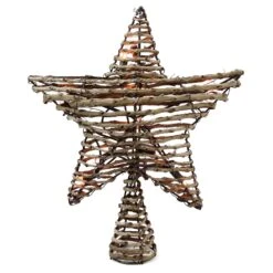 Northlight 11.5-in Brown Lighted Star Christmas Tree Topper With Warm White Lights