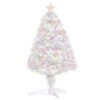 HomCom 2.5-ft Pre-Lit Full White Artificial Christmas Tree With Sparkling Multicoloured Fibre Optic Lights -Northlight Sales Store 330951157 MainImage 001