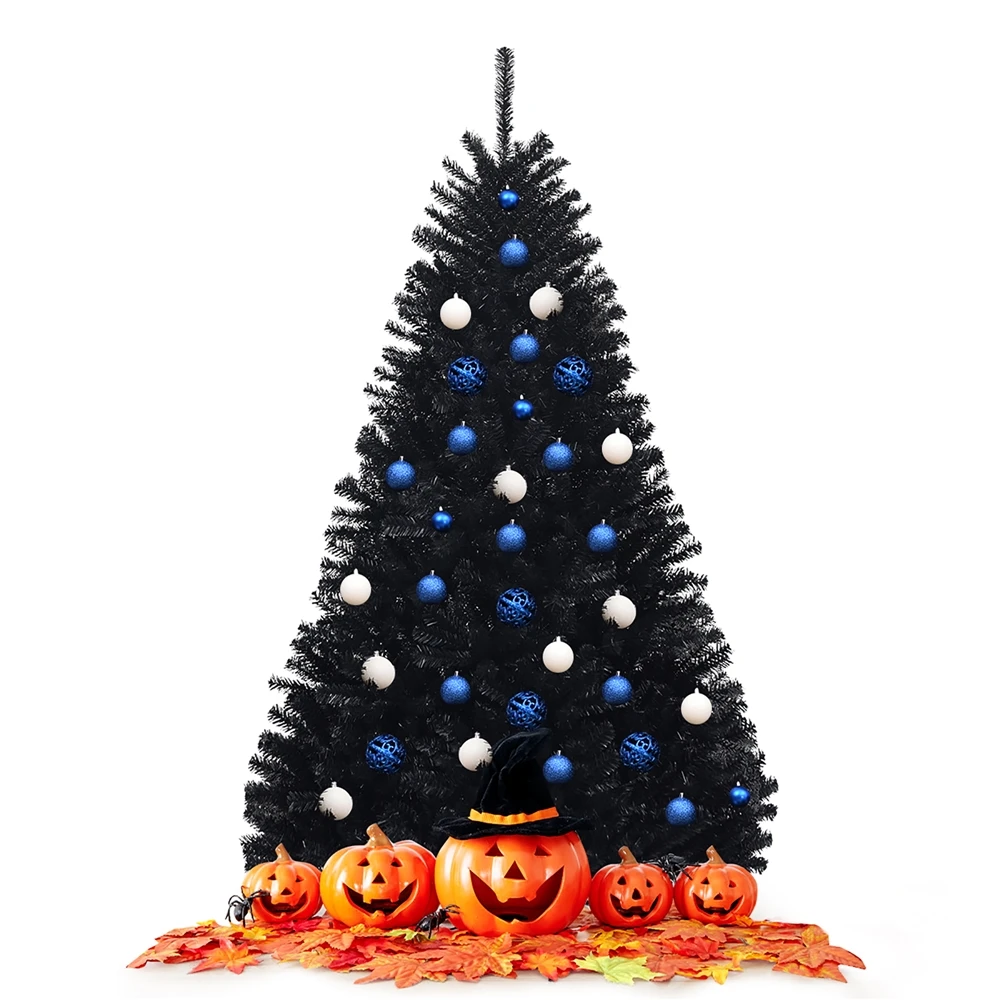 Costway 6-ft Black Artificial Halloween/Christmas Tree With Metal Stand 5 Costway 6-ft Black Artificial Halloween/Christmas Tree With Metal Stand - Image 3