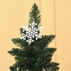 HomCom 6-ft Leg Base Slim Rightside-Up Green Artificial Christmas Tree -Northlight Sales Store 331003125 AlternateImage4