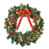 HomCom 24-in Pre-Lit Battery-Operated Green Spruce Artificial Christmas Wreath With 20 Warm White LED Lights -Northlight Sales Store 331003133 MainImage 001